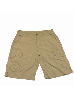 Bass Outdoor Mens Cargo Shorts 33” Khaki Ripstop Hiking Fishing Travel Utility